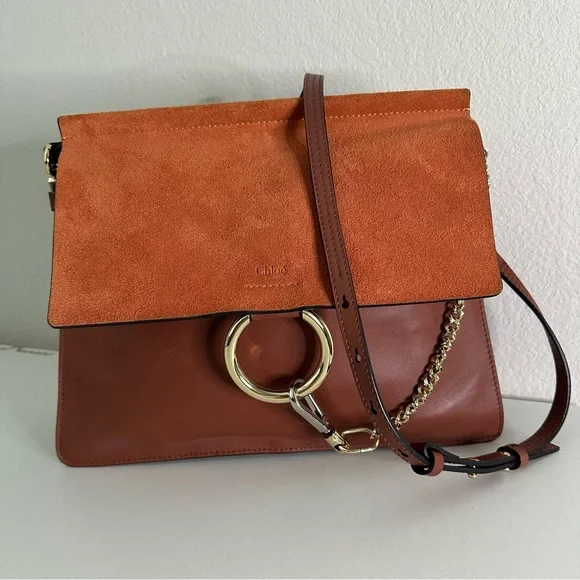 CHLOE Faye Medium Suede Shoulder Bag - Picture 3 of 12